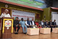 Inauguration of Seminar on Human Rights at Crossroads: India and the West, by Hon'ble Law Minister. Hon'ble Law Commission Chairman, Hon'ble members of Law Commission and others were present. The event was organised by MGRDPR University, Gadag in association with KILPAR, Bengaluru on 21.7.2025.